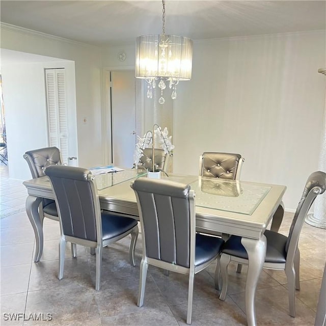 197 Harrison Rd Unit 7-3, Naples, FL 34112 - dining area featuring a chandelier and ornamental molding