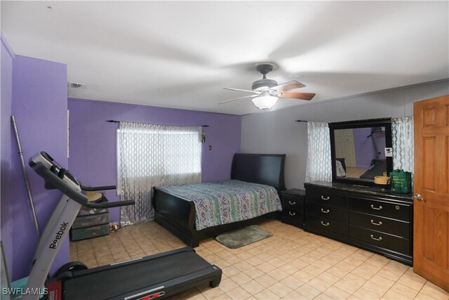 bedroom with ceiling fan