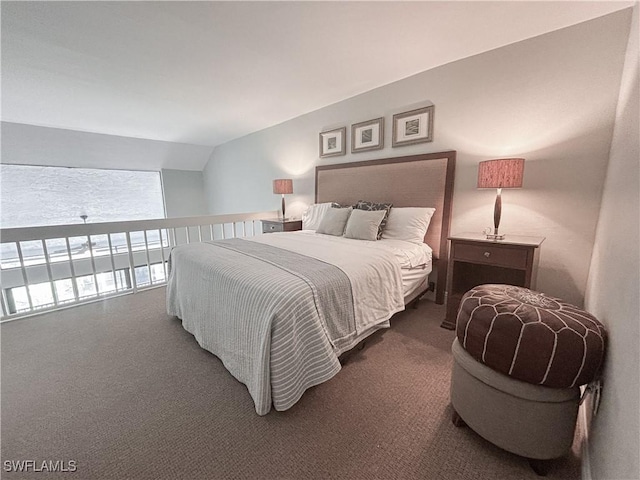 bedroom with vaulted ceiling