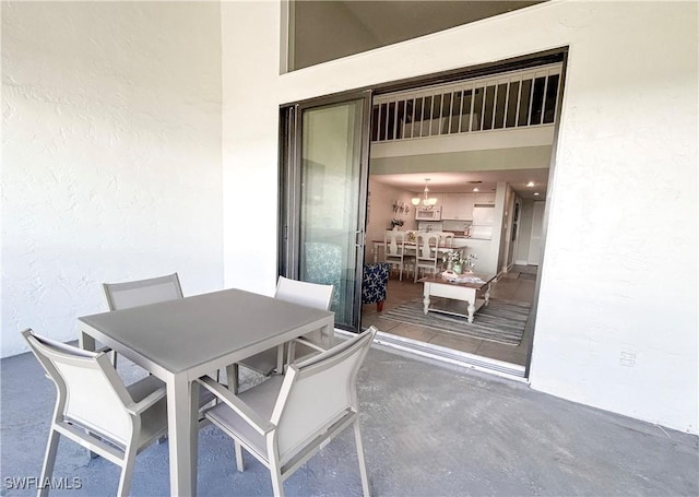 view of patio with outdoor dining space