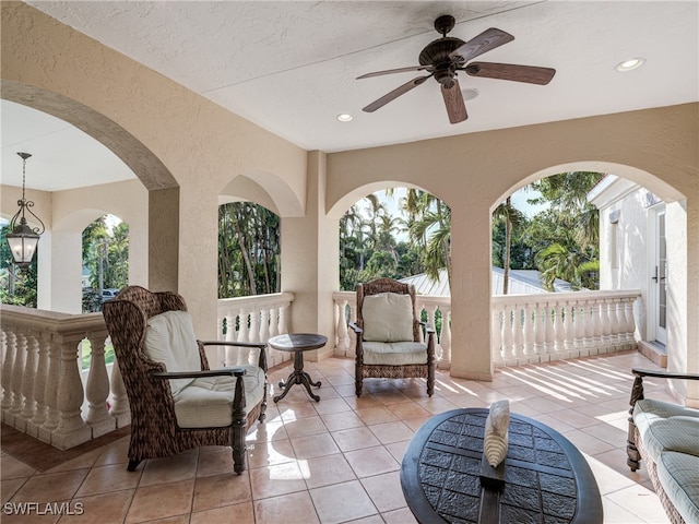 view of patio / terrace with ceiling fan