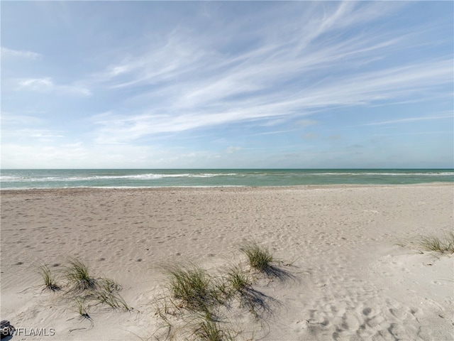 property view of water with a beach view