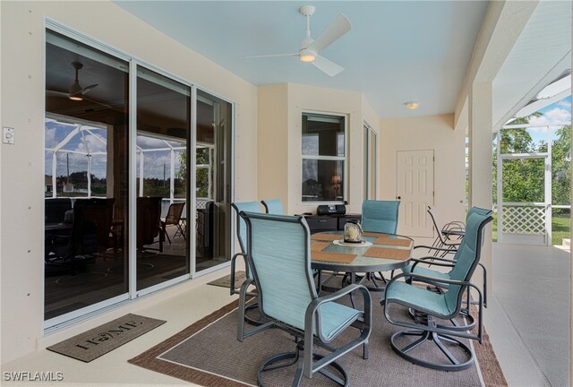 view of patio / terrace with ceiling fan