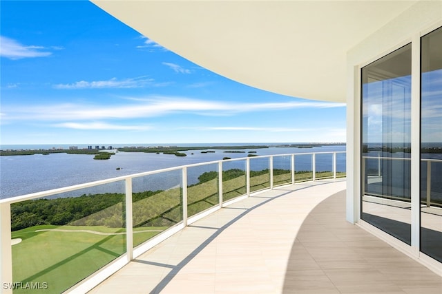 balcony with a water view