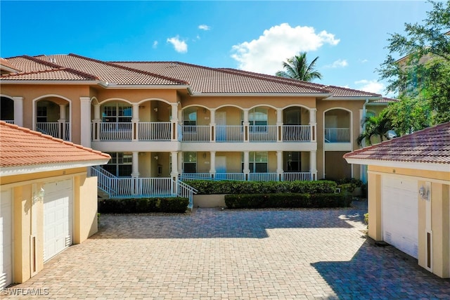 exterior space featuring a garage