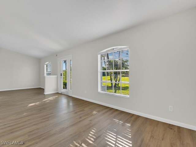 empty room featuring wood-type flooring