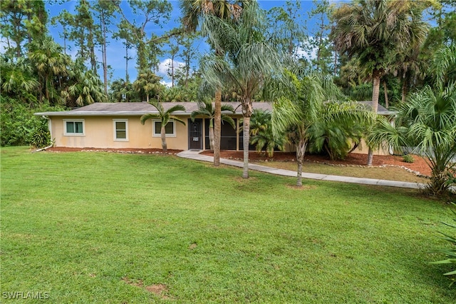 exterior space featuring a front yard