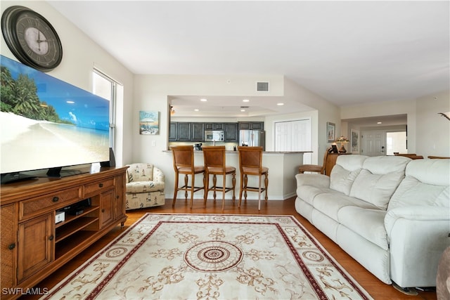 living room featuring hardwood / wood-style floors