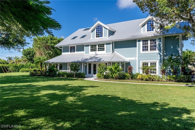 view of front of house with a front yard