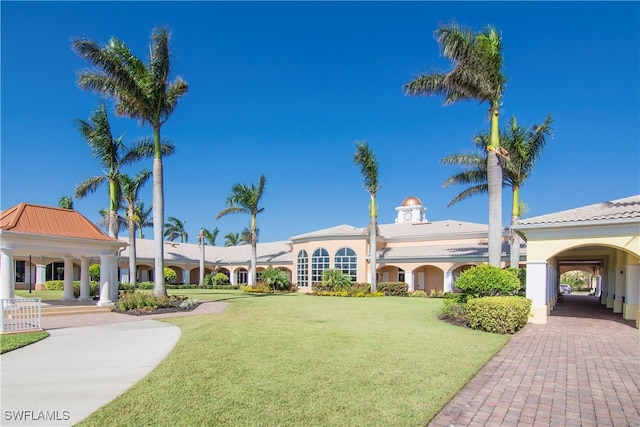 exterior space with a front yard