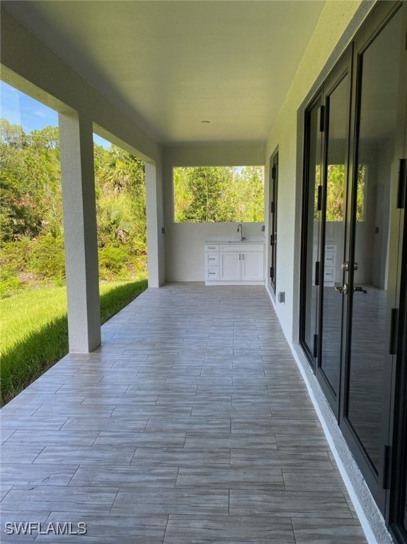 view of patio / terrace with sink