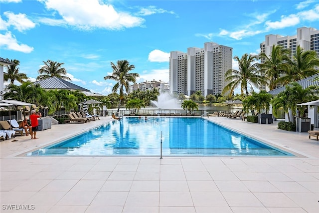 view of pool with a patio area