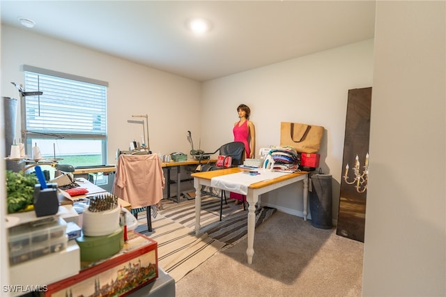 view of carpeted office