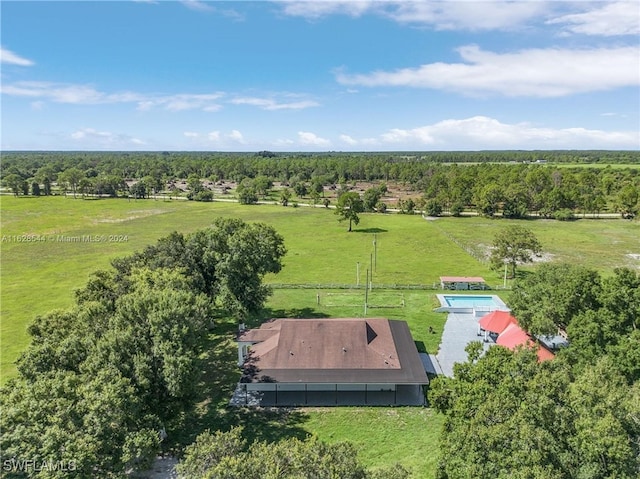 aerial view with a rural view