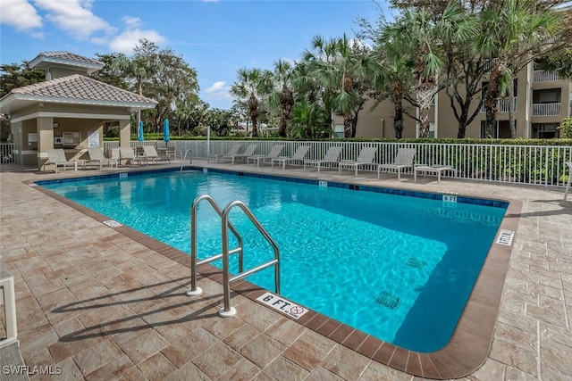 view of pool with a patio area