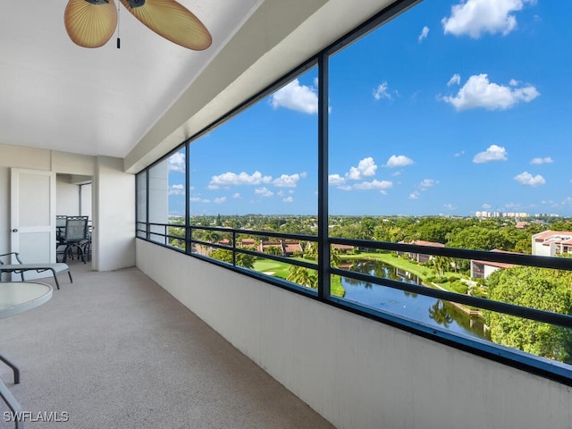 5260 S Landings Dr Unit 805, Fort Myers, FL 33919 - sunroom / solarium featuring a ceiling fan