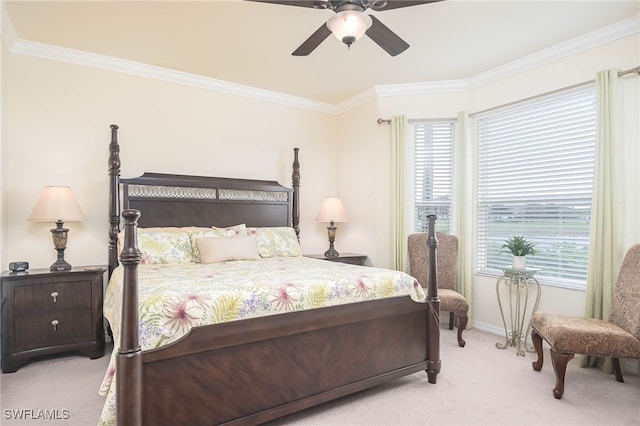 10296 Heritage Bay Blvd Unit 3111, Naples, FL 34120 - bedroom with baseboards, ceiling fan, crown molding, and carpet