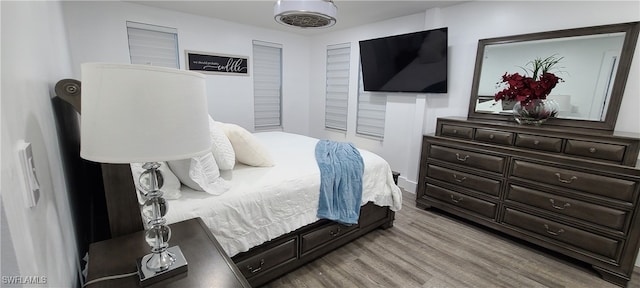 bedroom featuring light hardwood / wood-style floors