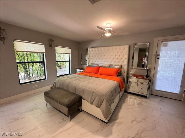 bedroom with ceiling fan