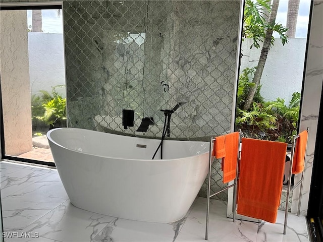 bathroom with a bath