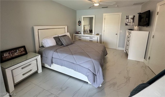 bedroom with ceiling fan