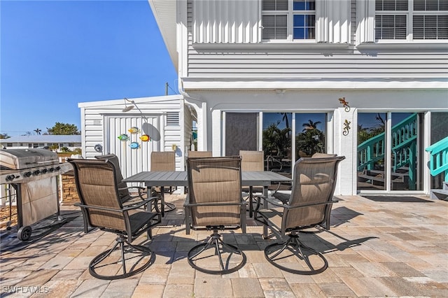 view of patio / terrace featuring a grill