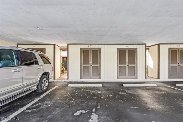 garage with french doors