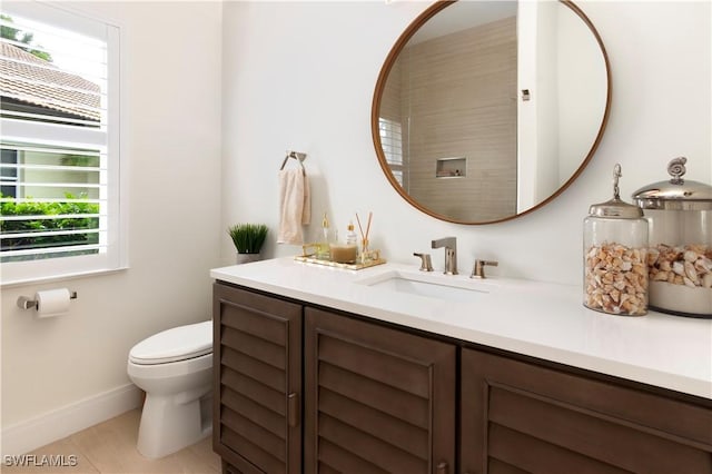 bathroom with toilet and vanity