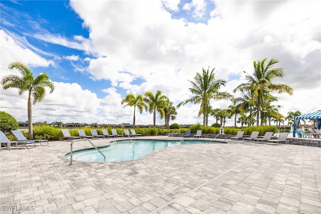 view of pool with a patio