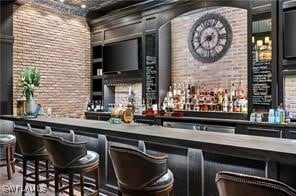 bar with a bar and brick wall