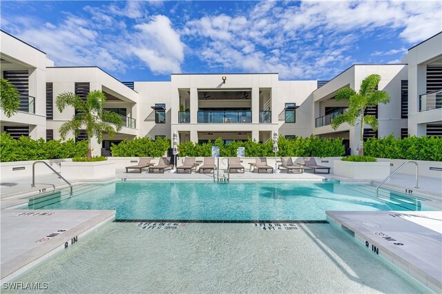 view of pool featuring a patio area