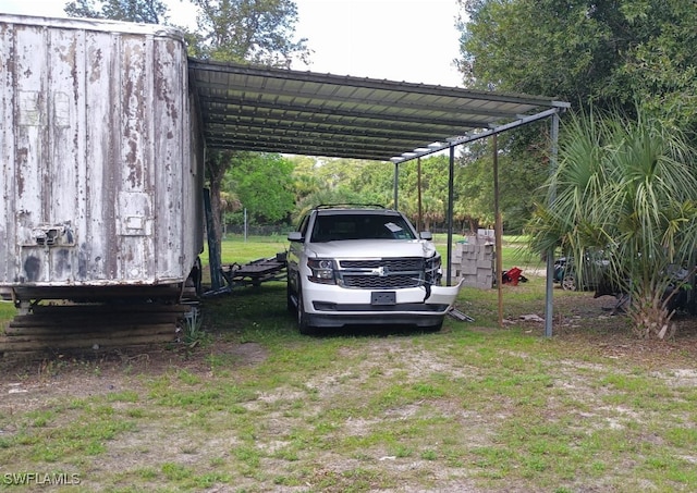 view of parking featuring a carport