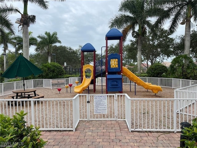 community play area with fence