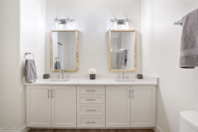 bathroom with vanity and toilet