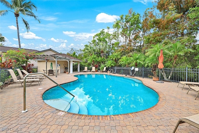 view of pool with a patio area