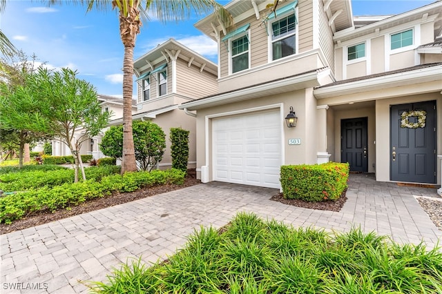 view of property with a garage