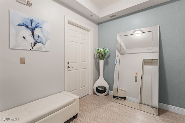 entrance foyer with light hardwood / wood-style flooring