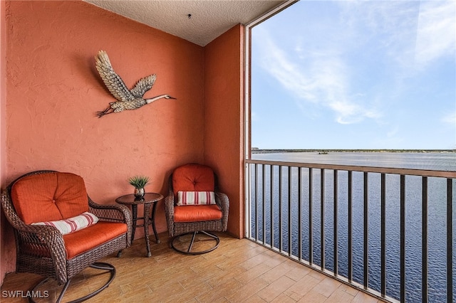 balcony with a water view