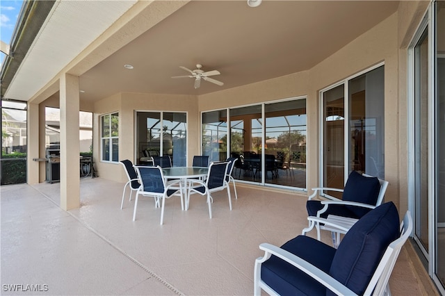 view of patio / terrace with ceiling fan