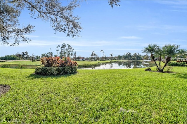 view of yard featuring a water view