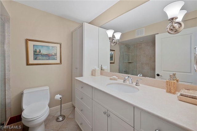 104 Wilderness Dr Unit 341, Naples, FL 34105 - bathroom featuring baseboards, tile patterned flooring, toilet, visible vents, and a tile shower