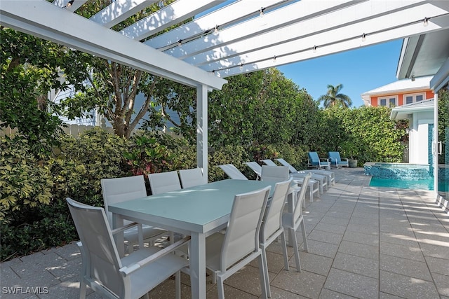 view of patio featuring a pergola