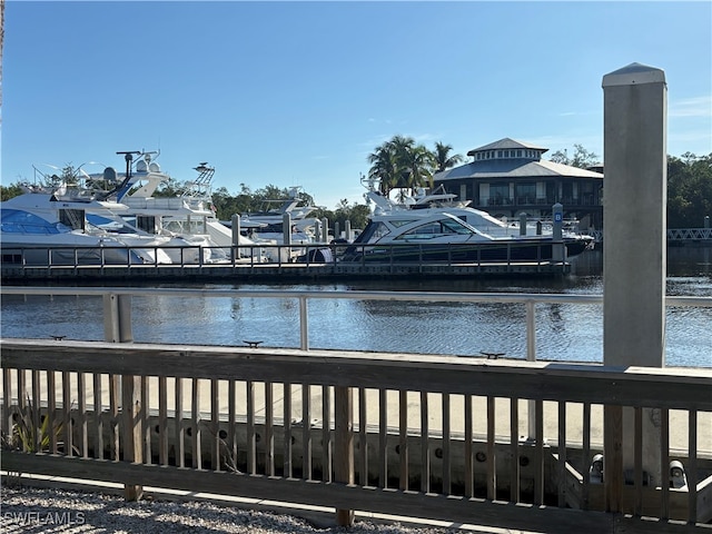 exterior space featuring a water view