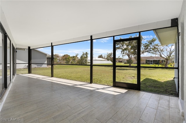 view of unfurnished sunroom