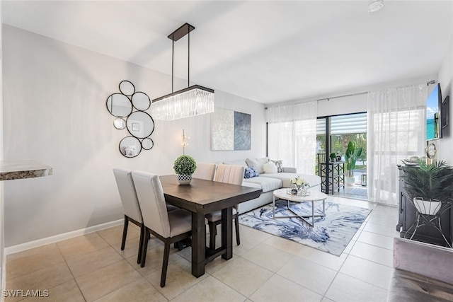 view of tiled dining area