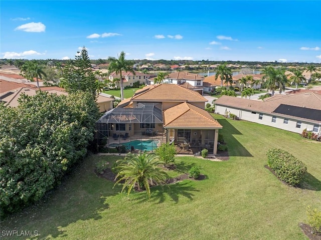 bird's eye view with a residential view