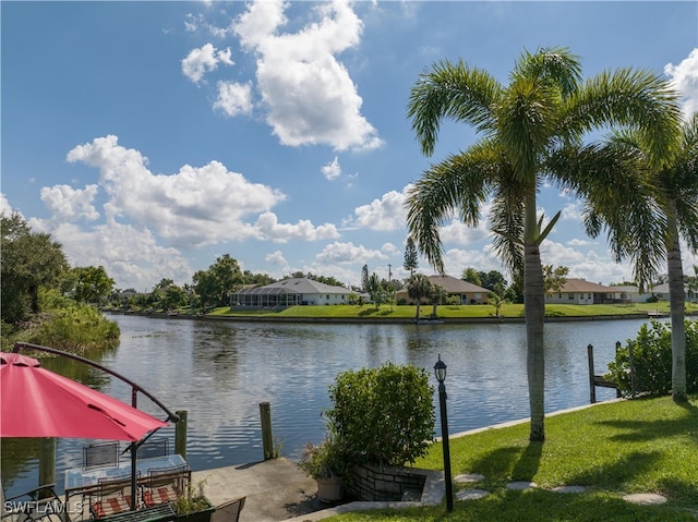 water view with a dock