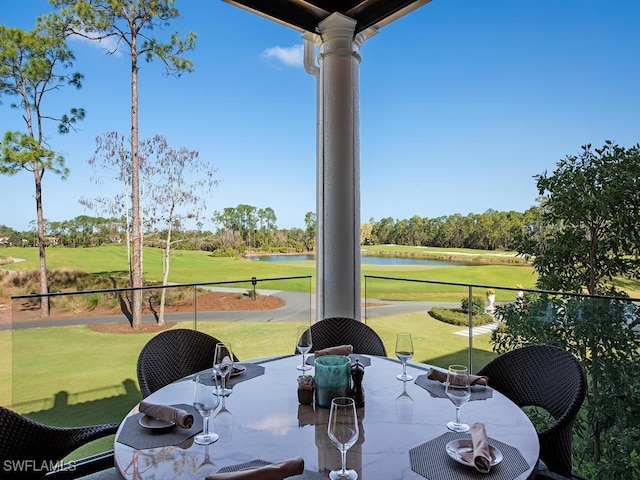 28520 Calabria Ct Unit 201, Naples, FL 34110 - exterior space with golf course view, a water view, and a balcony