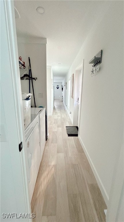 hall featuring light hardwood / wood-style floors