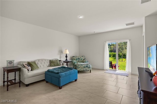 view of tiled living room